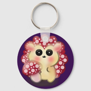 Cute Kawaii Red Mushroom Hedgehog Toadstool Art Keychain