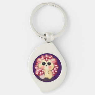 Cute Kawaii Red Mushroom Hedgehog Toadstool Art Keychain