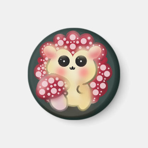 Cute Kawaii Red Mushroom Hedgehog Toadstool Art Magnet