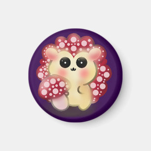 Cute Kawaii Red Mushroom Hedgehog Toadstool Art Magnet