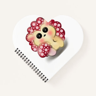 Cute Kawaii Red Mushroom Hedgehog Toadstool Art Notebook