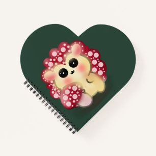 Cute Kawaii Red Mushroom Hedgehog Toadstool Art Notebook