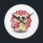Cute Kawaii Red Mushroom Hedgehog Toadstool Art Round Clock<br><div class="desc">Add a touch of forest magic to your day with this incredibly cute Mushroom Hedgehog design! This adorable woodland hybrid character features a glossy red toadstool cap with pink dots and big, sweet anime-style eyes. This kawaii illustration perfectly captures the trendy cottagecore and fairycore aesthetics. It makes a wonderful gift...</div>