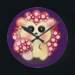 Cute Kawaii Red Mushroom Hedgehog Toadstool Art Round Clock<br><div class="desc">Add a touch of forest magic to your day with this incredibly cute Mushroom Hedgehog design! This adorable woodland hybrid character features a glossy red toadstool cap with pink dots and big, sweet anime-style eyes. This kawaii illustration perfectly captures the trendy cottagecore and fairycore aesthetics. It makes a wonderful gift...</div>