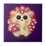 Cute Kawaii Red Mushroom Hedgehog Toadstool Art Tile<br><div class="desc">Add a touch of forest magic to your day with this incredibly cute Mushroom Hedgehog design! This adorable woodland hybrid character features a glossy red toadstool cap with pink dots and big, sweet anime-style eyes. This kawaii illustration perfectly captures the trendy cottagecore and fairycore aesthetics. It makes a wonderful gift...</div>