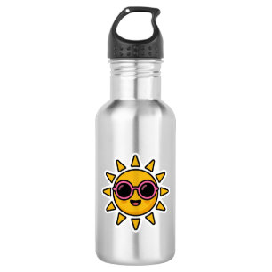 Cute Kawaii Retro Sun Wearing Pink Sunglasses Summ 532 Ml Water Bottle
