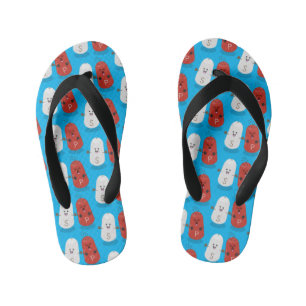Cute kawaii salt and pepper shakers cartoon kid's flip flops