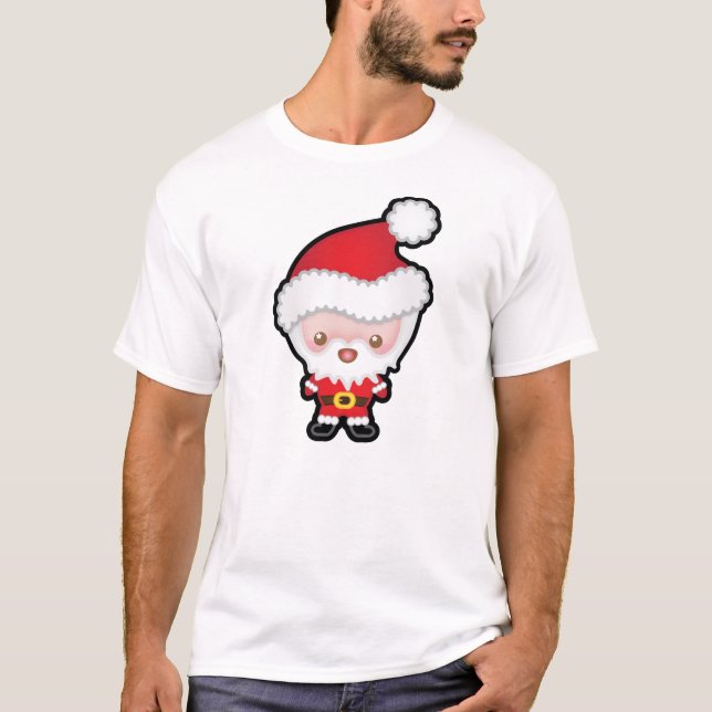 Cute Kawaii Santa Claus Christmas Mens Tshirt (Front)