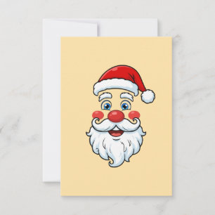 Cute Kawaii Santa Claus Face Thank You Card
