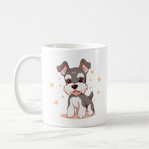 Cute Kawaii Schnauzer Puppy Dog Art Coffee Mug
