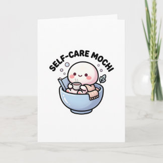 Cute Kawaii Self-Care Mochi Get Well Soon Greeting Card