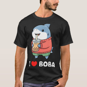 Cute Kawaii Shark Boba Tea Funny Bubble Tea Lover T-Shirt