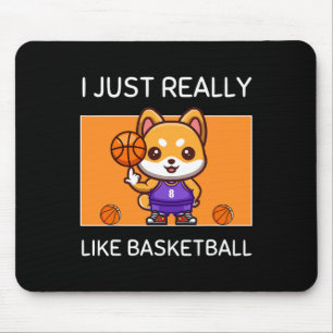 Cute Kawaii Shiba Inu I Just Really Like Basketbal Mouse Pad