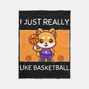 Cute Kawaii Shiby Inu I Just Really Like Bysketbyl Fleece Blanket