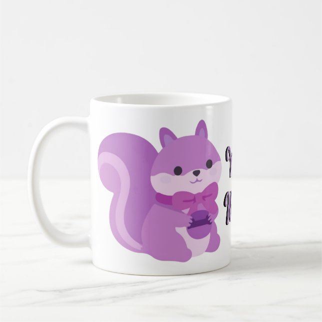 Cute Kawaii Sitting Lavender Squirrel Mug (Left)