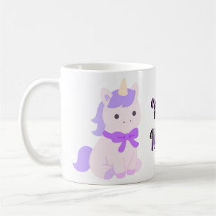 Cute Kawaii Sitting Lavender Unicorn Mug