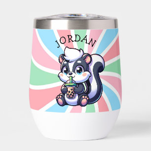 Cute Kawaii Skunk with Bubble Tea Personalized