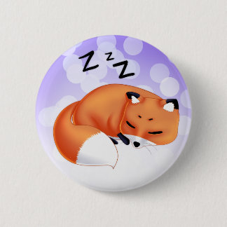 Cute Kawaii Sleeping cartoon fox 2 Inch Round Button