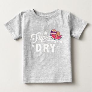 Cute Kawaii Sloth Laying On Watermelon Super Dry Baby T-Shirt