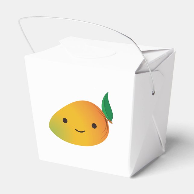 Cute Kawaii Smiling Mango Favor Box (Back Side)