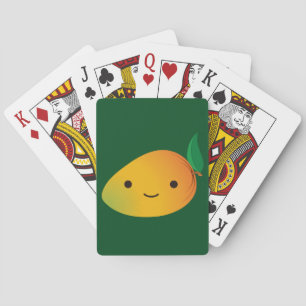 Cute Kawaii Smiling Mango Playing Cards
