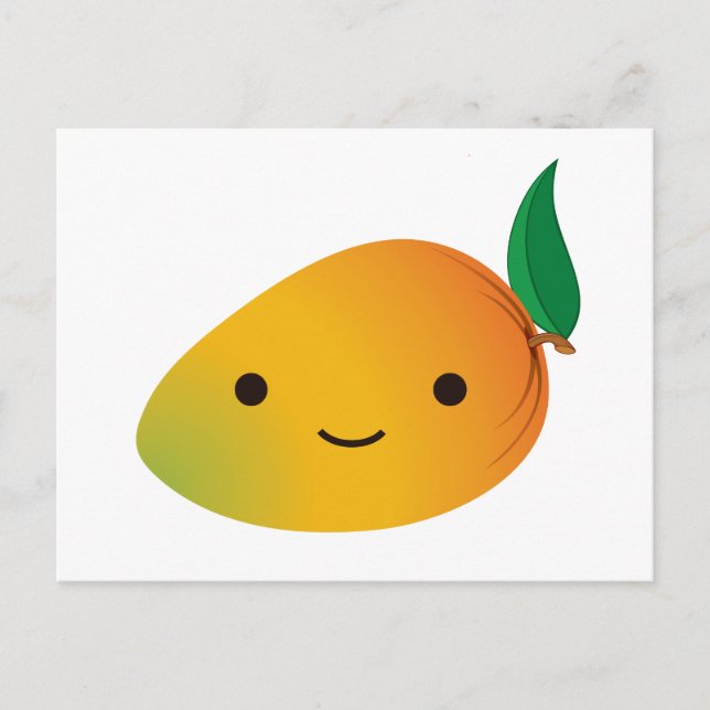 Cute Kawaii Smiling Mango Postcard (Front)