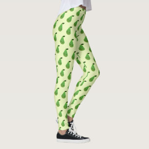 Cute Kawaii Smiling Pear Pattern Leggings