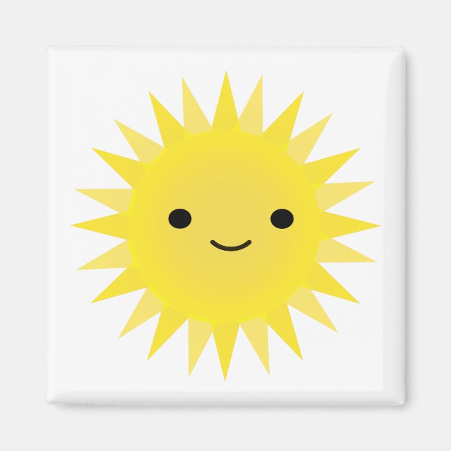 Cute Kawaii Smiling Sun Magnet (Front)