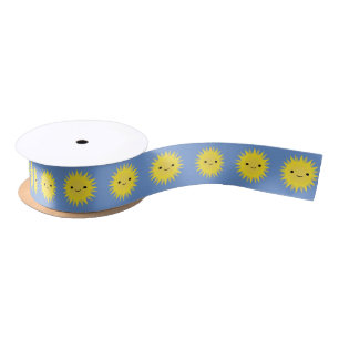 Cute Kawaii Smiling Sun Satin Ribbon
