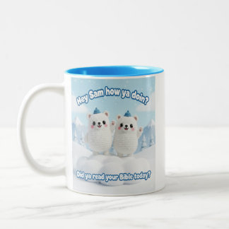 Cute Kawaii Snow Bears – “Did Ya Read Your Bible'' Two-Tone Coffee Mug