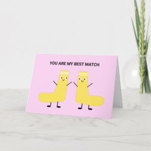 Cute Kawaii Sock Couple Pun Valentine Love    Card
