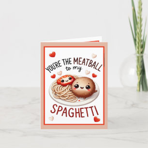 Cute Kawaii Spaghetti and Meatballs Thank You Card