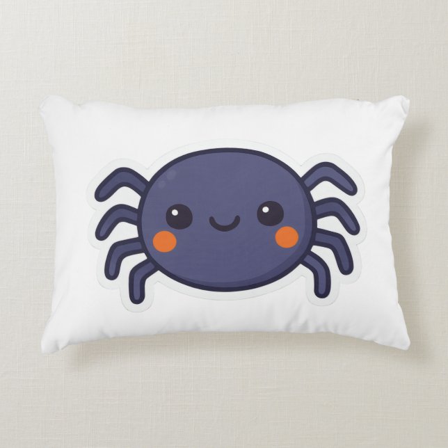 Cute Kawaii Spider Accent Pillow (Front)