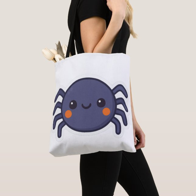 Cute Kawaii Spider Tote Bag (Close Up)