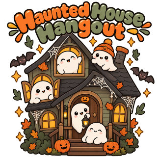 Cute Kawaii Spooky Ghost Haunted House Night Sweatshirt