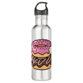 Cute Kawaii Stacked Donuts Illustration 710 Ml Water Bottle