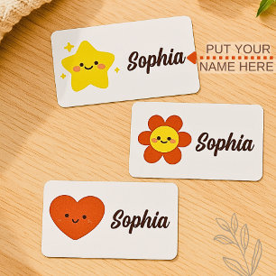 Cute Kawaii Star Flower Heart Personalized Name
