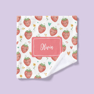 Cute Kawaii Strawberries Wash Cloth