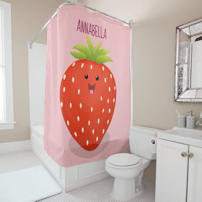 Cute kawaii strawberry cartoon illustration (In Situ)