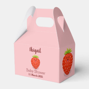 Cute kawaii strawberry cartoon illustration favor box