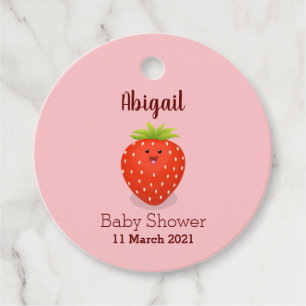 Cute kawaii strawberry cartoon illustration  favour tags
