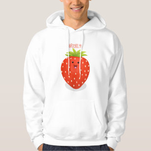 Cute kawaii strawberry cartoon illustration hoodie