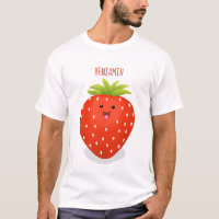 Cute kawaii strawberry cartoon illustration