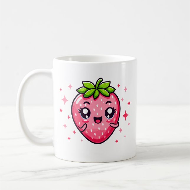 Cute Kawaii Strawberry Coffee Mug (Left)