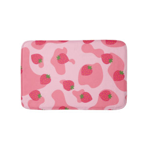 Cute Kawaii Strawberry Cow Pattern Bath Mat