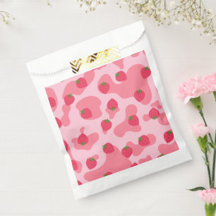Cute Kawaii Strawberry Cow Pattern Favour Bag