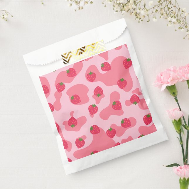 Cute Kawaii Strawberry Cow Pattern Favour Bag (Sealed)