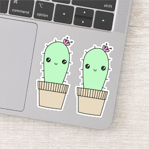 Cute kawaii style cactus stickers