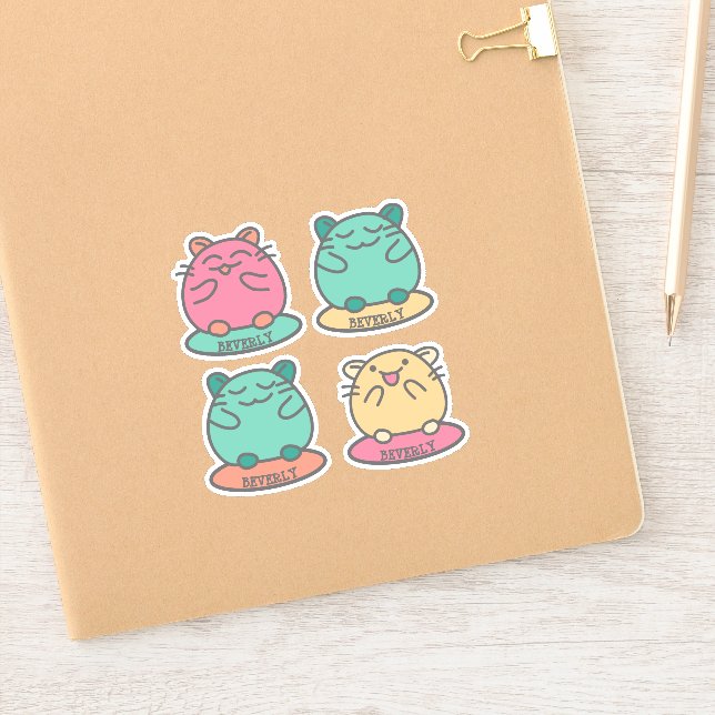 Cute Kawaii Style Cartoon Hamsters Personalized (Notebook)