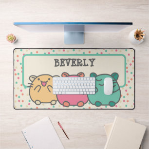 Cute Kawaii Style Cartoon Hamsters Personalized Desk Mat